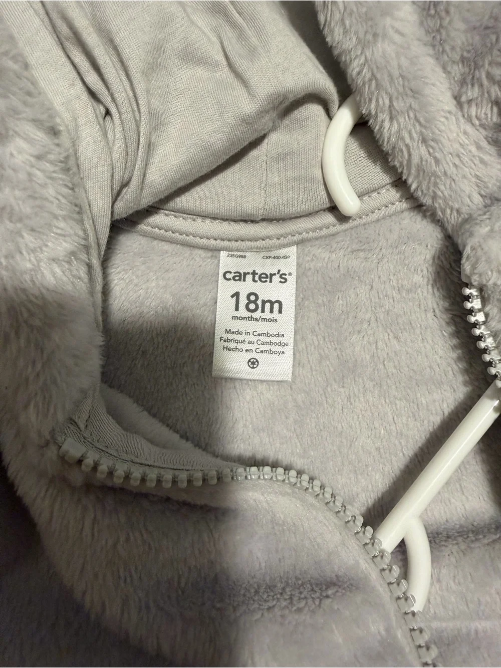 NWT Carters 18m grey mouse hoodie